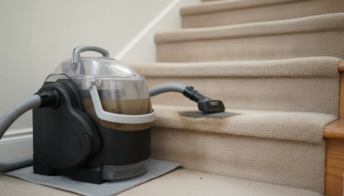 Comment nettoyer un escalier en moquette avec une shampouineuse ?